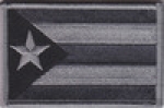 Puerto Rico PR Territorial Flag Patch SUBDUED BLACK on GREY